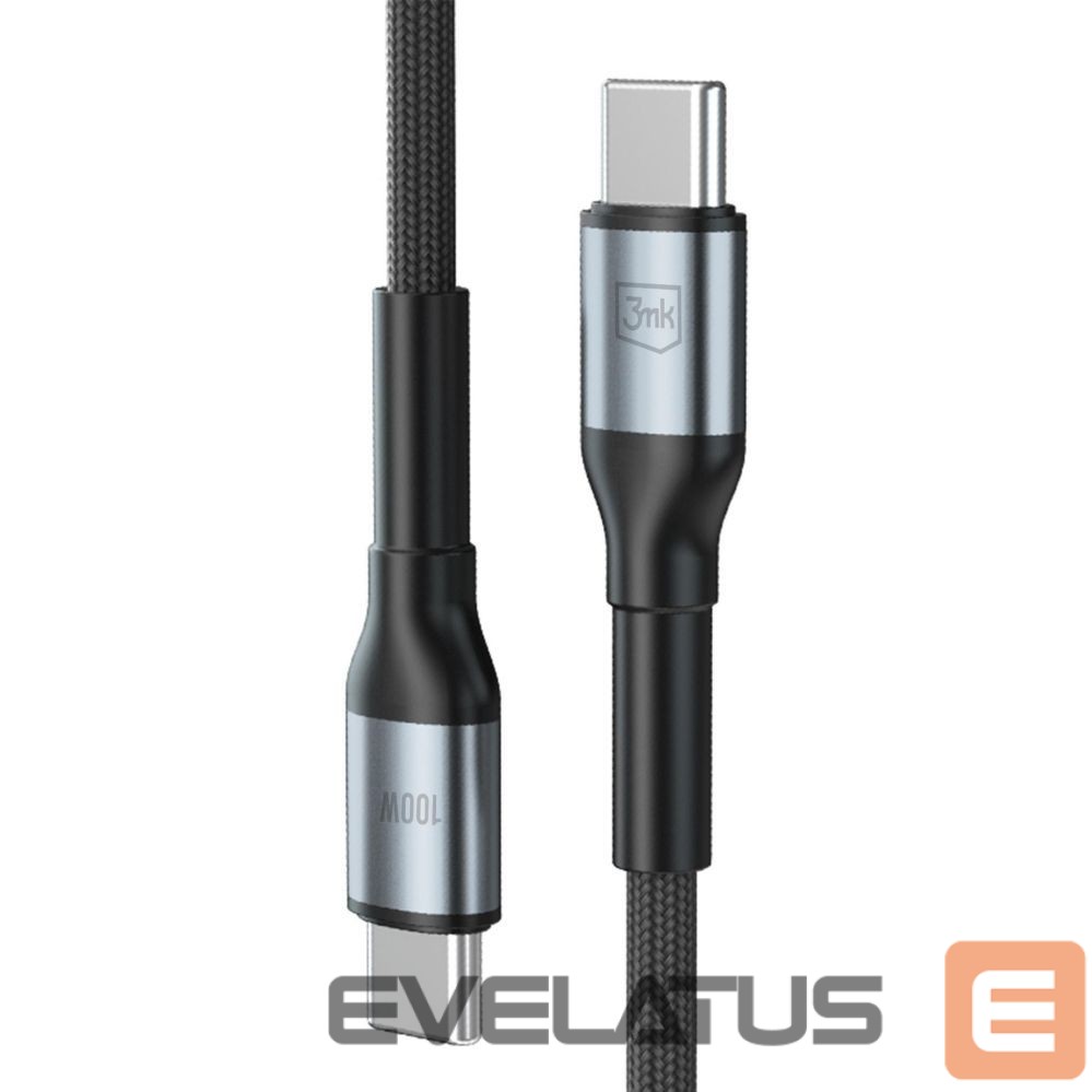 Kitos prekės 3MK 3mk Hyper Cable N-SERIES USB-C / USB-C 3m PD 3.0 QC 3.0 20V / 5A 100W - black