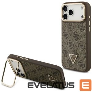 Kitos prekės Guess  Guess 4G PU Triangle Logo & Stand Camera Magsafe Case for iPhone 17 Pro Max - Brown 