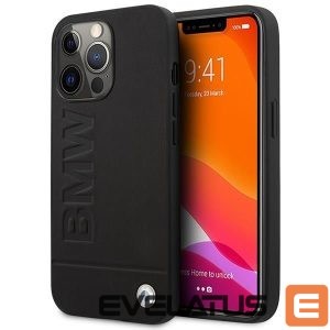 Nugarėlės dėklai BMW  Etui BMW BMHMP14LSLLBK iPhone 14 Pro 6,1" czarny/black hardcase Signature Logo Imprint Magsafe 