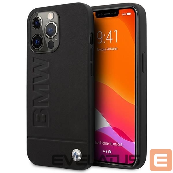Nugarėlės dėklai BMW Etui BMW BMHMP14LSLLBK iPhone 14 Pro 6,1" czarny/black hardcase Signature Logo Imprint Magsafe