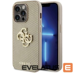 Nugarėlės dėklai Guess  Guess Perforated 4G Glitter case for iPhone 15 Pro - gold 