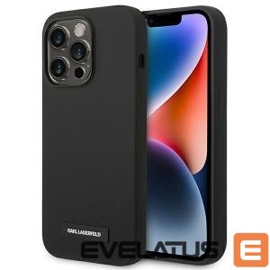 Nugarėlės dėklai Karl Lagerfeld  Karl Lagerfeld KLHMP14LSLMP1K iPhone 14 Pro 6,1" hardcase czarny/black Silicone Plaque Magsafe 