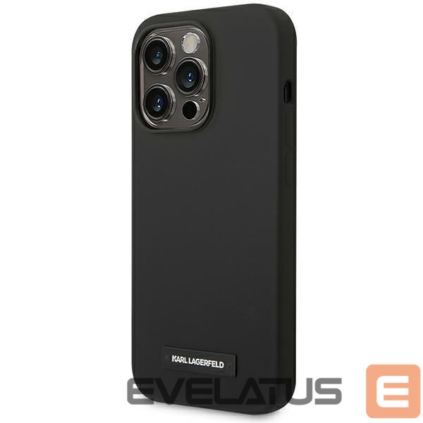 Nugarėlės dėklai Karl Lagerfeld Karl Lagerfeld KLHMP14LSLMP1K iPhone 14 Pro 6,1" hardcase czarny/black Silicone Plaque Magsafe