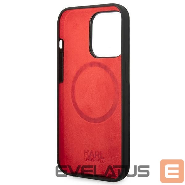 Nugarėlės dėklai Karl Lagerfeld Karl Lagerfeld KLHMP14LSLMP1K iPhone 14 Pro 6,1" hardcase czarny/black Silicone Plaque Magsafe