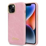 Nugarėlės dėklai Guess  Guess Croco Collection case for iPhone 14 - pink 