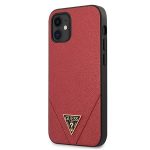 Nugarėlės dėklai Guess  Guess GUHCP12SVSATMLRE iPhone 12 mini 5,4" czerwony/red hardcase Saffiano 