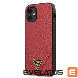 Nugarėlės dėklai Guess  Guess GUHCP12SVSATMLRE iPhone 12 mini 5,4" czerwony/red hardcase Saffiano 