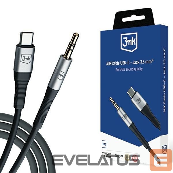 Kabelis 3MK 3MK Kabel AUX USB-C - Jack 3,5 mm 1m