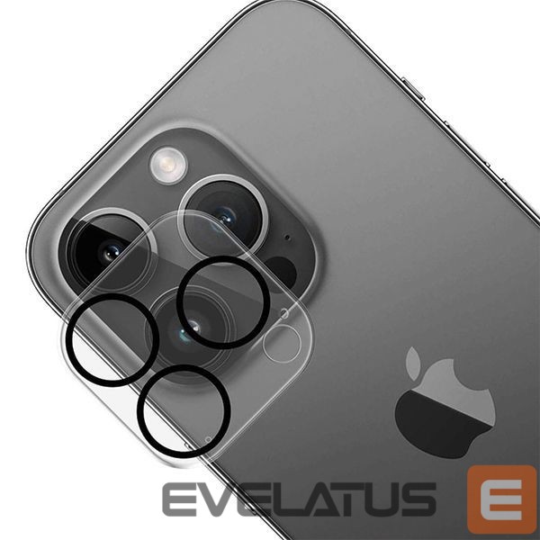Apsauginiai stiklai 3MK 3MK Lens Pro Full Cover iPhone 14 Pro/14 Pro Max Szkło Hartowane na obiektyw aparatu z ramką montażową 1szt