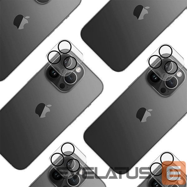 Apsauginiai stiklai 3MK 3MK Lens Pro Full Cover iPhone 14 Pro/14 Pro Max Szkło Hartowane na obiektyw aparatu z ramką montażową 1szt