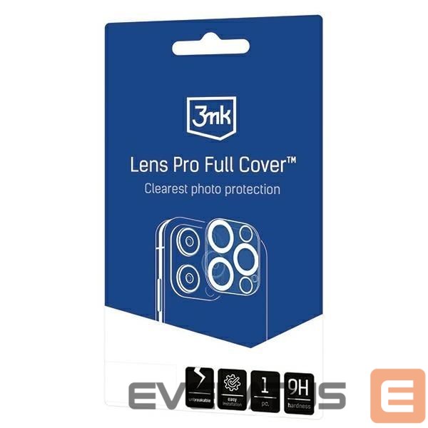 Apsauginiai stiklai 3MK 3MK Lens Pro Full Cover iPhone 14 Pro/14 Pro Max Szkło Hartowane na obiektyw aparatu z ramką montażową 1szt