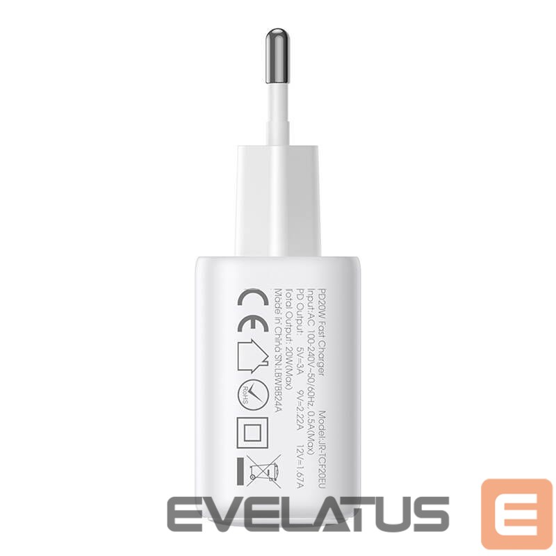 Adapteriai Joyroom Jayroom JR-TCF20 PD20W EU network charger (white)