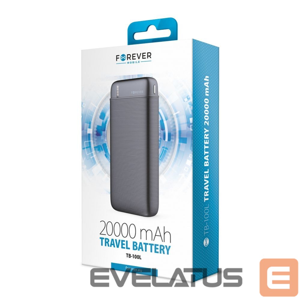 Išorinė baterija Forever Forever power bank TB-100L 20000 mAh black