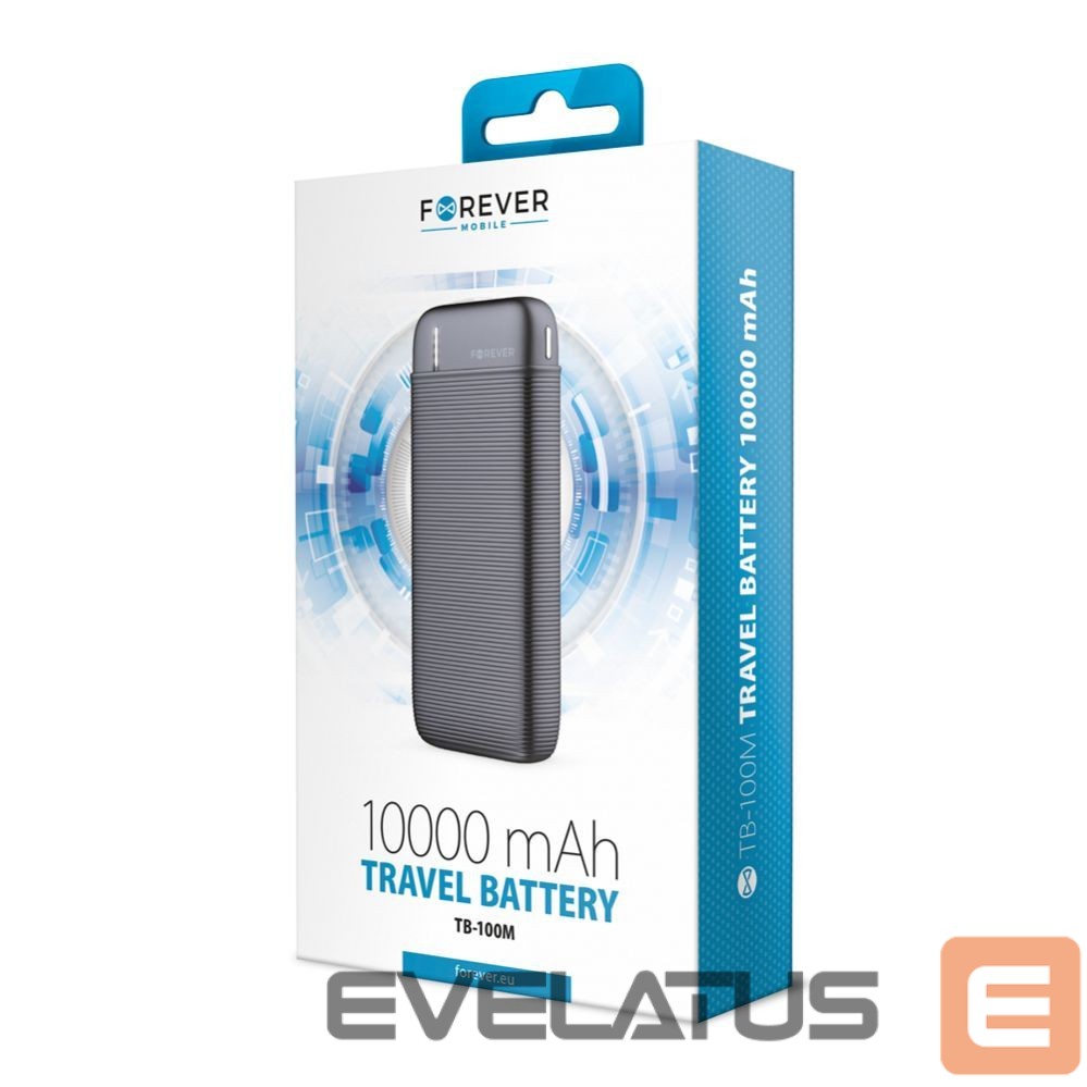 Išorinė baterija Forever Forever power bank TB-100M 10000 mAh black
