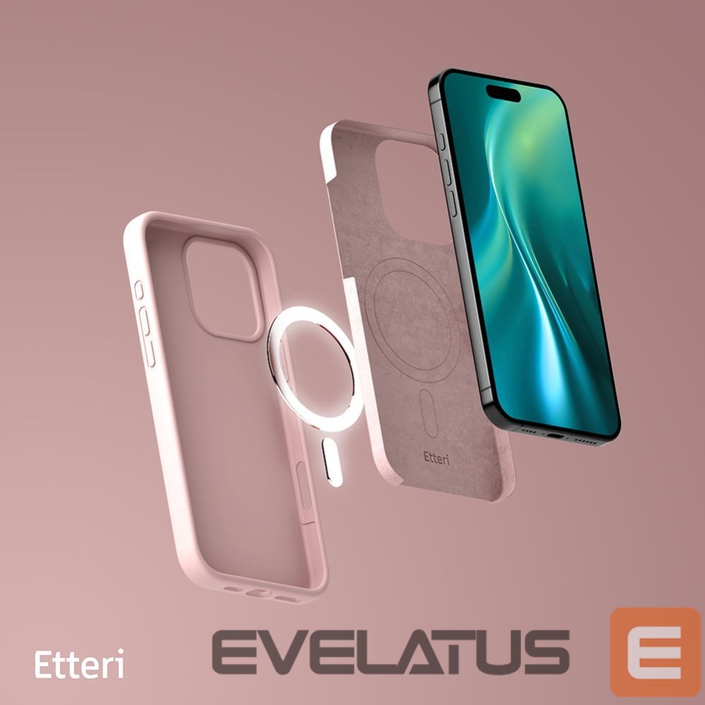 Nugarėlės dėklai etteri Etteri Silicone Mag case for iPhone 16 Pro 6,3" light pink