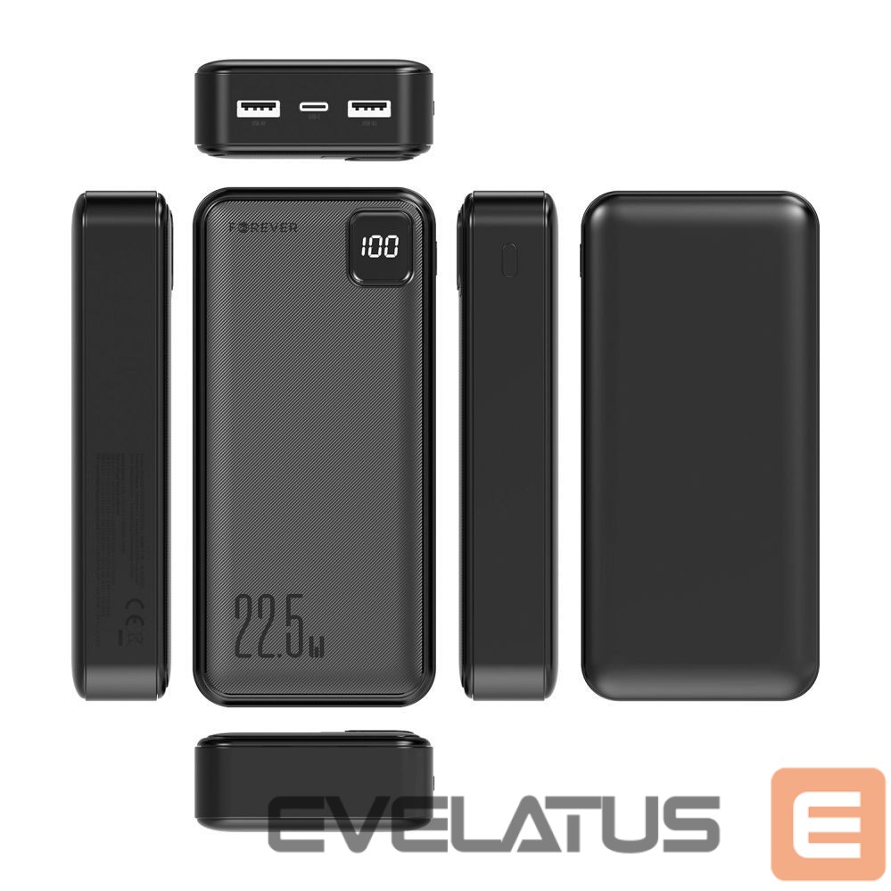Išorinė baterija Forever Forever power bank TB-300L PD QC 22,5W 20000 mAh black