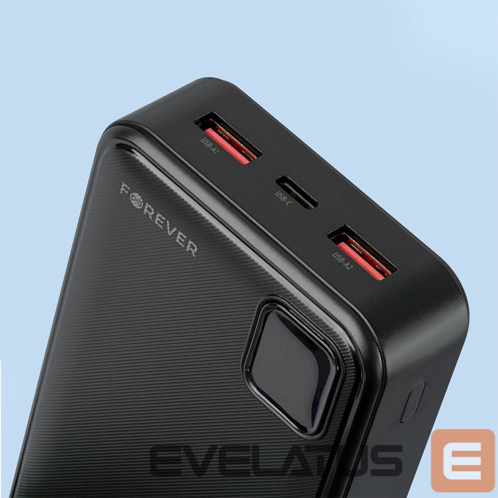 Išorinė baterija Forever Forever power bank TB-300L PD QC 22,5W 20000 mAh black