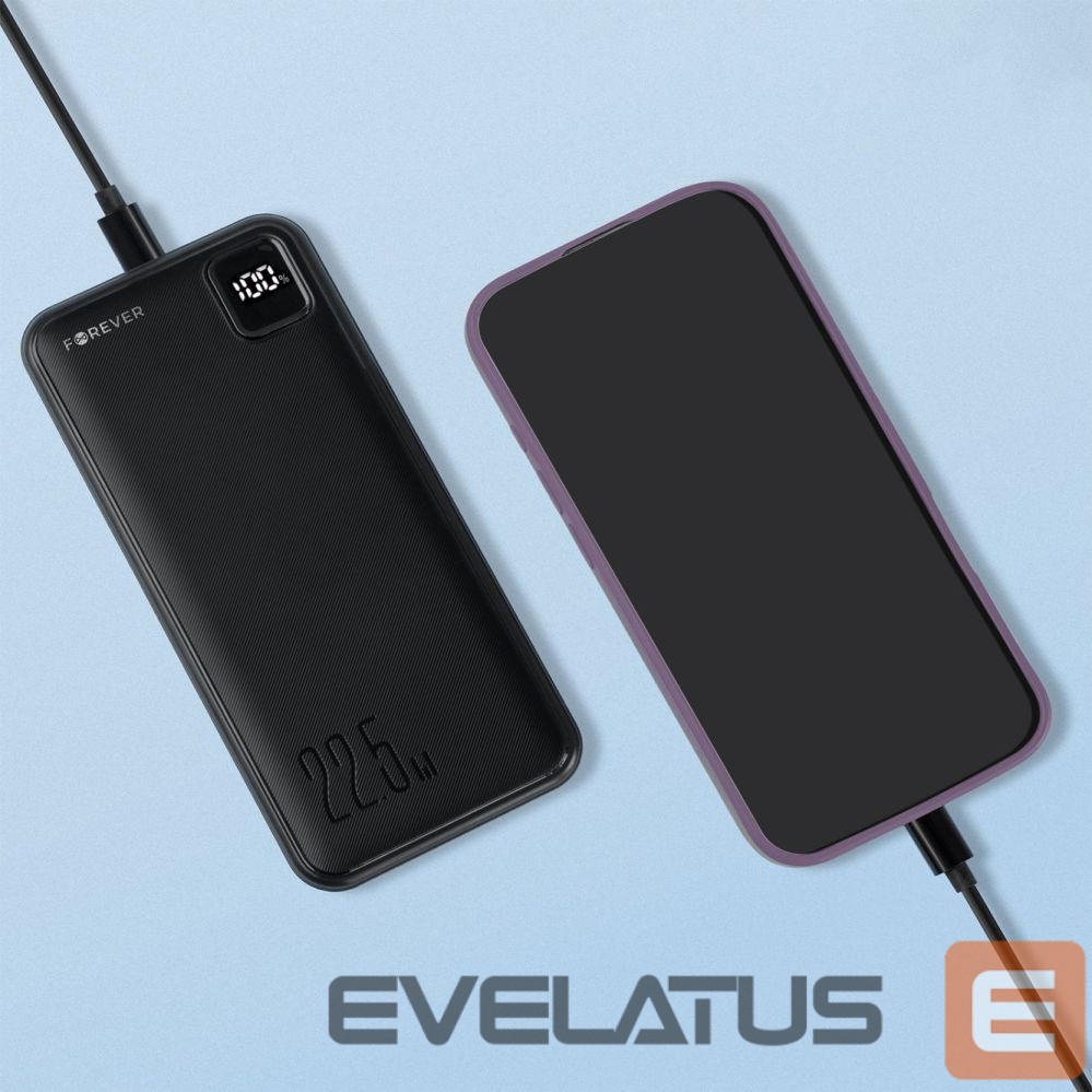Išorinė baterija Forever Forever power bank TB-300L PD QC 22,5W 20000 mAh black