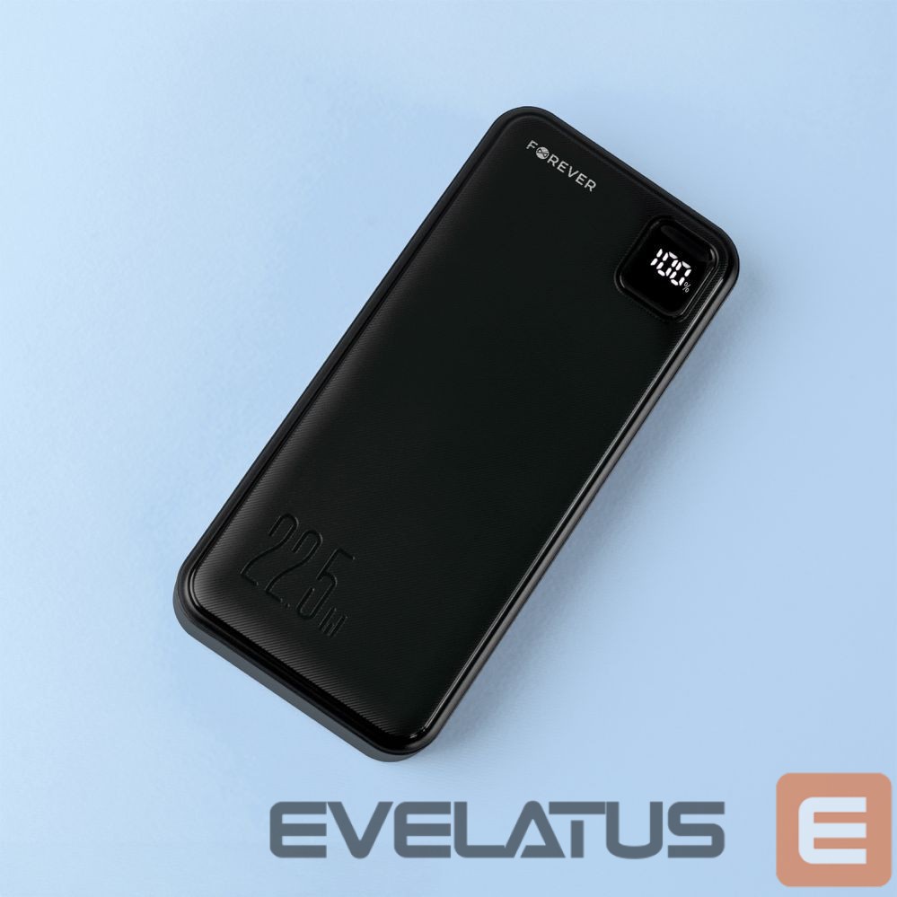 Išorinė baterija Forever Forever power bank TB-300L PD QC 22,5W 20000 mAh black
