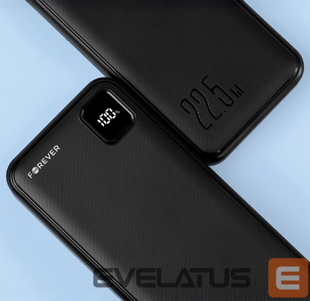 Išorinė baterija Forever Forever power bank TB-300L PD QC 22,5W 20000 mAh black