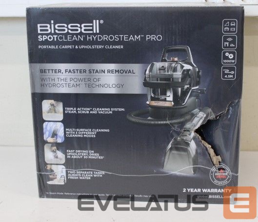 Dulkių siurblys Bissell SALE OUT. SpotClean HydroSteam Pro | | Portable Carpet and Upholstery Cleaner | SpotClean HydroSteam Pro | Corded operating | Washing function | 1000 W | - V | Black | Warranty 24 month(s) | DAMAGED PACKAGING