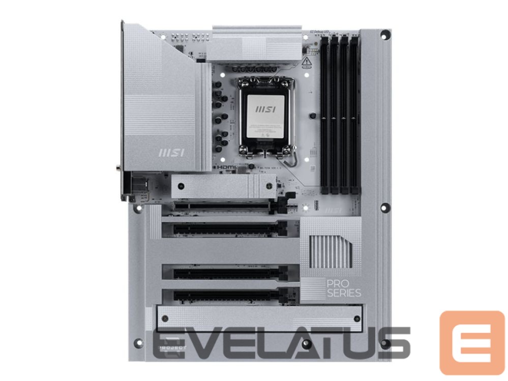 Intel procesoriaus pagrindinė plokštė MSI PRO Z890-S WIFI PZ | Processor family Intel | Processor socket LGA1851 | DDR5 | Supported hard disk drive interfaces SATA, M.2 | Number of SATA connectors 4