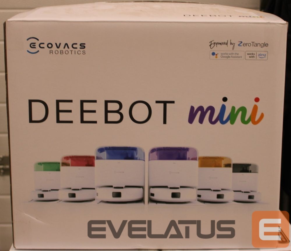 Dulkių siurblys Ecovacs SALE OUT. DEEBOT mini Vacuum cleaner, Robot, Wet&Dry, ZeroTangle Technology, Agile Navigation, White/Blue + Auto-empty station | Robotic Vacuum Cleaner | DEEBOT mini BLUE | Wet&Dry | Li-ion | 3200 mAh | Dust capacity 1.8 L | 8000 Pa | White/Blue | SCRATCHED ITEM, DAMAGED CHARGING STATION BODY