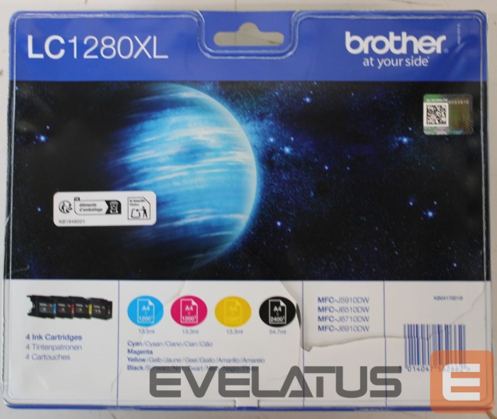 Eksploatacinės medžiagos spausdintuvams Brother SALE OUT. LC1280XL Multipack Ink Cartridge C/M/Y/BK | Multipack | LC1280XL | Ink Cartridge | Magenta, Cyan, Yellow, Black | DAMAGED PACKAGING