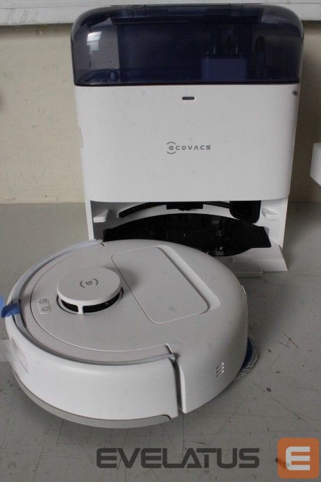 Dulkių siurblys Ecovacs SALE OUT. DEEBOT mini Vacuum cleaner, Robot, Wet&Dry, ZeroTangle Technology, Agile Navigation, White/Blue + Auto-empty station | Robotic Vacuum Cleaner | DEEBOT mini BLUE | Wet&Dry | Li-ion | 3200 mAh | Dust capacity 1.8 L | 8000 Pa | White/Blue | DAMAGED PACKAGING, UNPACKED