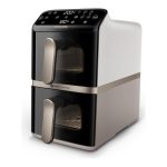 Stalo grotelės Philips  Airfryer, Dual Basket | NA462/80 4000 Series | Capacity 10 L | Power 2750 W | RapidAir | Silk White/Beige 