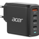 Valdiklis Acer  67W PD GaN Charger, 2 x USB C and 1 x USB A, EU Plug, 100W USB C cable, Black (Retail Pack) 