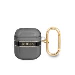 Dėklai ausinėms Guess Apple Airpods 1/2 TPU Printed Stripe Case Black