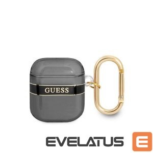 Dėklai ausinėms Guess Apple Airpods 1/2 TPU Printed Stripe Case Black