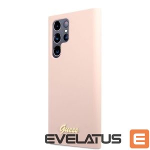 Nugarėlės dėklai Guess Samsung Samsung S22 Ultra Silicone Metal Logo Case Pink