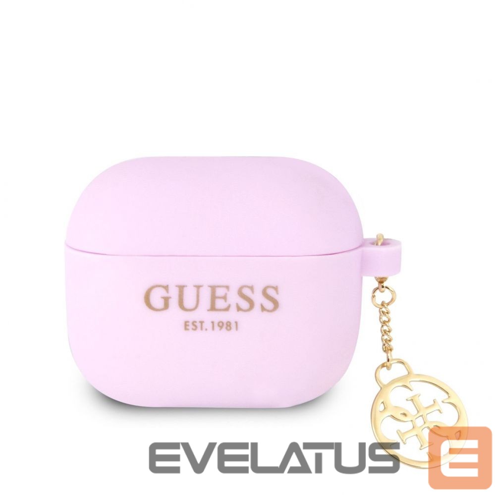 Dėklai ausinėms Guess Apple Airpods 3 Charms Silicone Case Purple