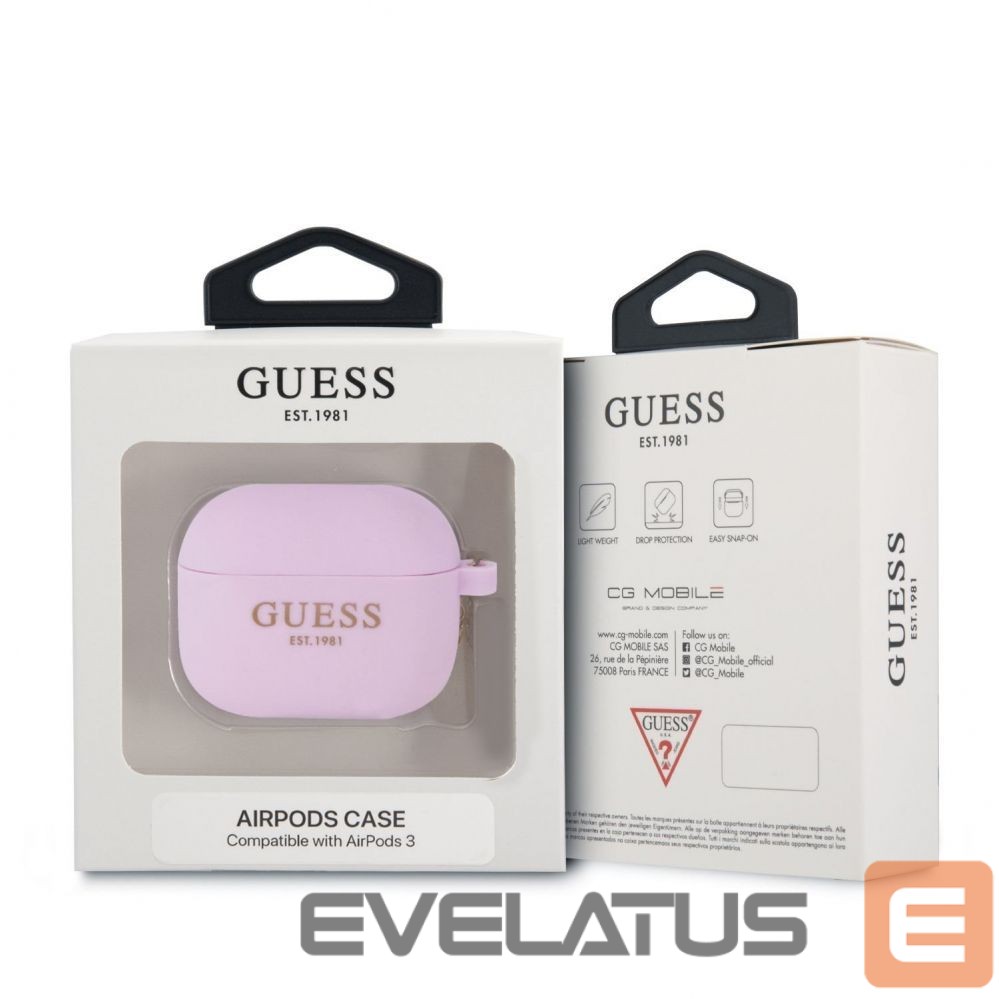 Dėklai ausinėms Guess Apple Airpods 3 Charms Silicone Case Purple