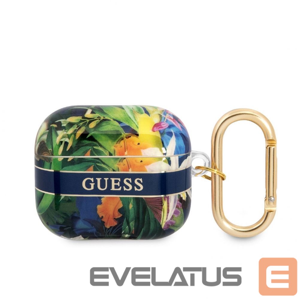 Dėklai ausinėms Guess Apple Airpods 3 TPU Flower Print Case Blue