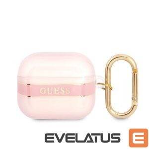 Dėklai ausinėms Guess Apple Airpods 3 TPU Printed Stripe Case Pink
