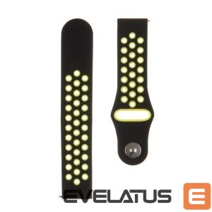 Dirželis Tactical  20mm Double Silicone Watch Band Black Yellow