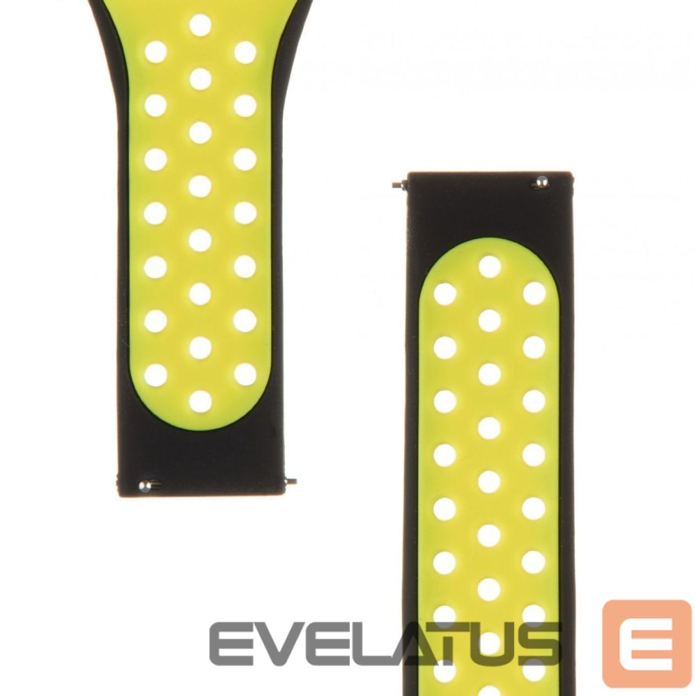 Dirželis Tactical 20mm Double Silicone Watch Band Black Yellow