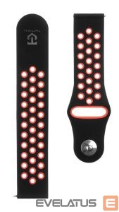 Dirželis Tactical  20mm Double Silicone Watch Band Black Red