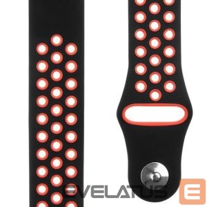 Dirželis Tactical  20mm Double Silicone Watch Band Black Red