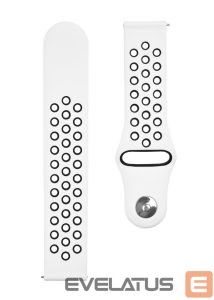 Dirželis Tactical  20mm Double Silicone Watch Band White Black