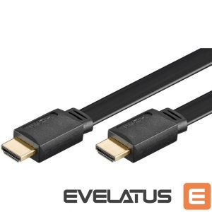 Kabelis Goobay - High Speed HDMI flat-cable with Ethernet 1 m Black