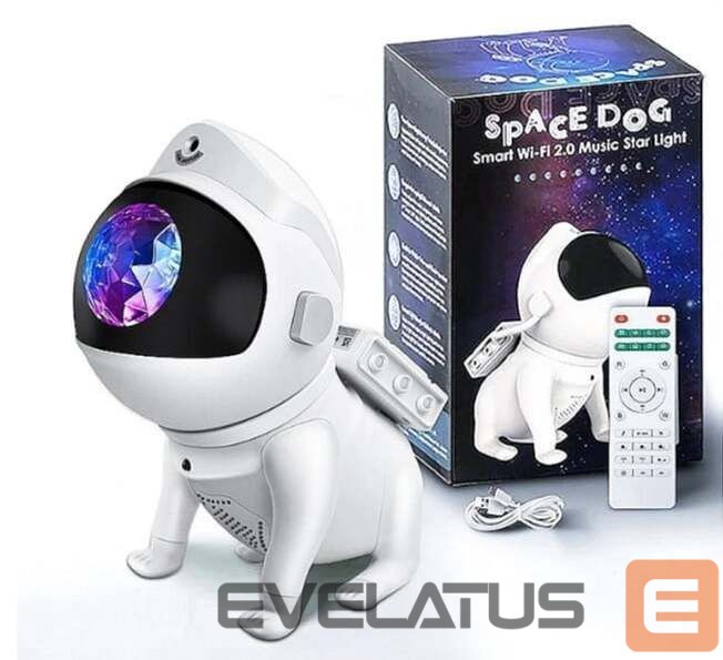 LED Prožektorius Elight G6 Space Dog Nebula effect wall & ceiling projector with Speaker / Bluetooth App / remote control White