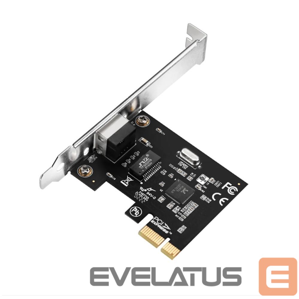 Jungikliai Cudy PE10 NetPro Gigabit Ethernet PCIe Adapter Realtek Chipset Auto MDI MDIX Black