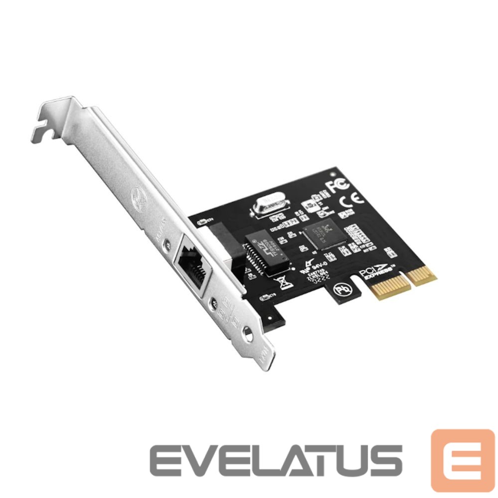 Jungikliai Cudy PE10 NetPro Gigabit Ethernet PCIe Adapter Realtek Chipset Auto MDI MDIX Black
