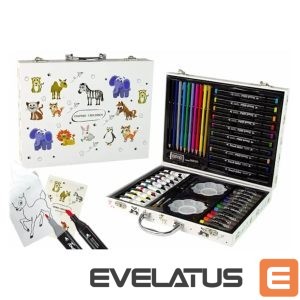 žaislai iLike  Stationery Art Set for Kids 68pcs Markers Crayons Pencils and Accessories Multicolor 
