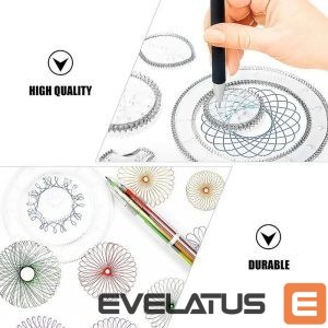 Kitas produktas iLike  28pcs Spiral Drawing Ruler Set Includes Gears Pens A4 Paper Tutorial ABS Plastic 