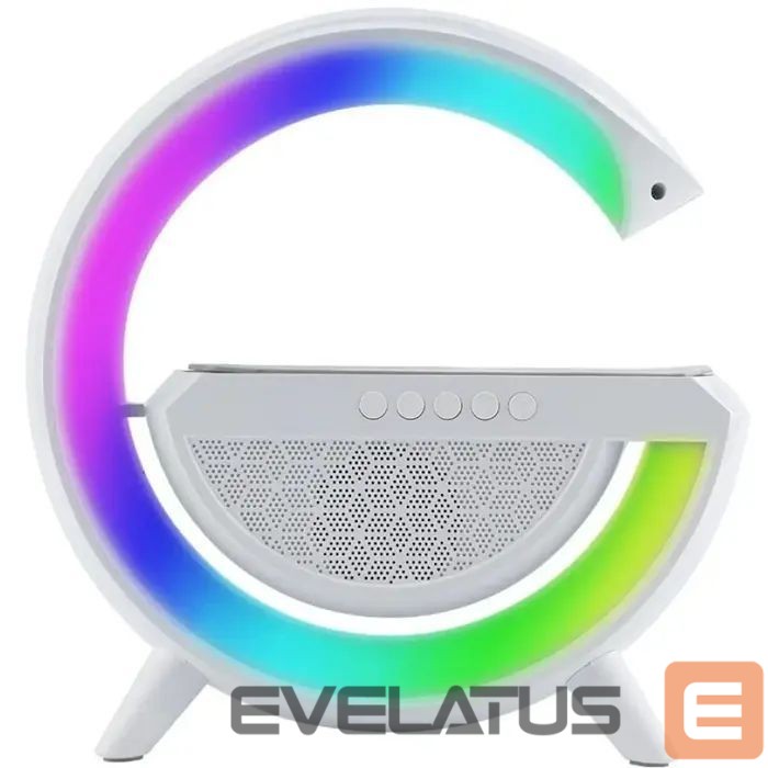 Stalinė lempa Elight G Shape Speaker Lamp with RGB LED lightning & Wireless Smart Device Charger White